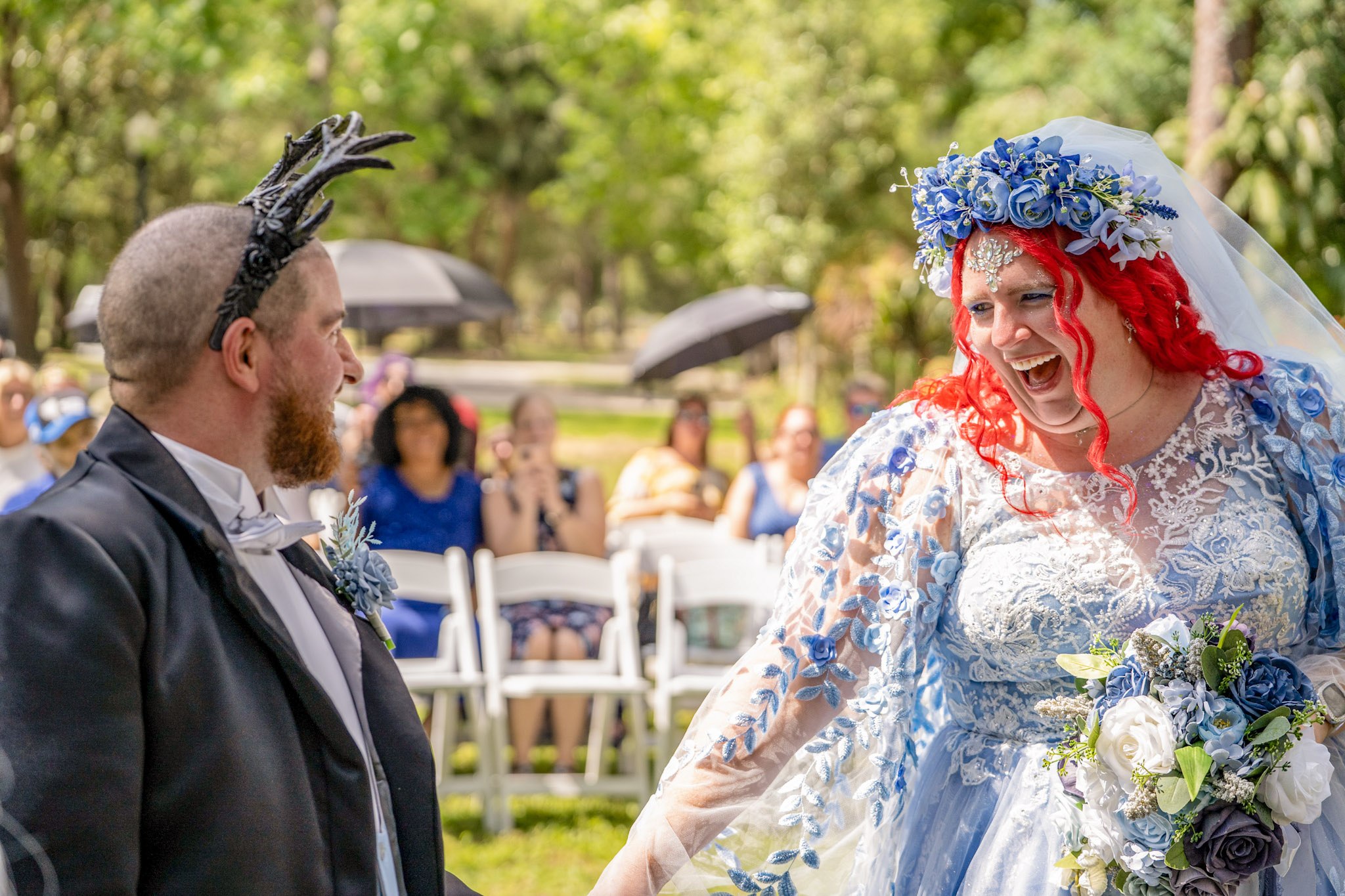 ceremony couple look photographed during a wedding