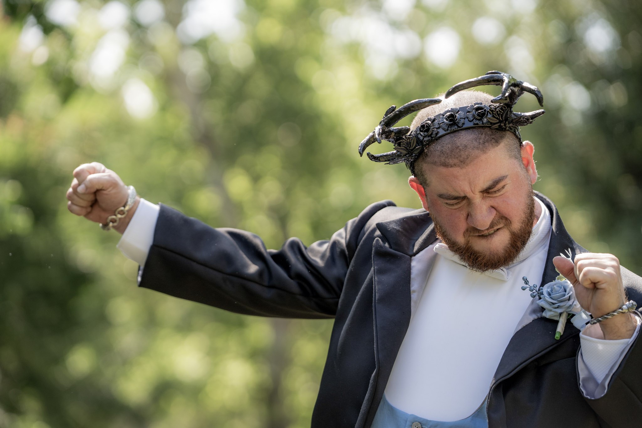groom celebration photographed during a wedding